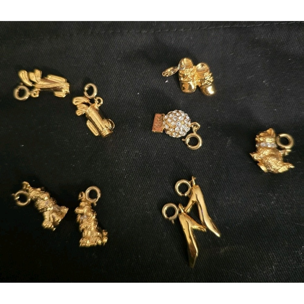 Lot‎ Of 9 ESTEE LAUDER -  Charms Gold Tone W/ Boxes